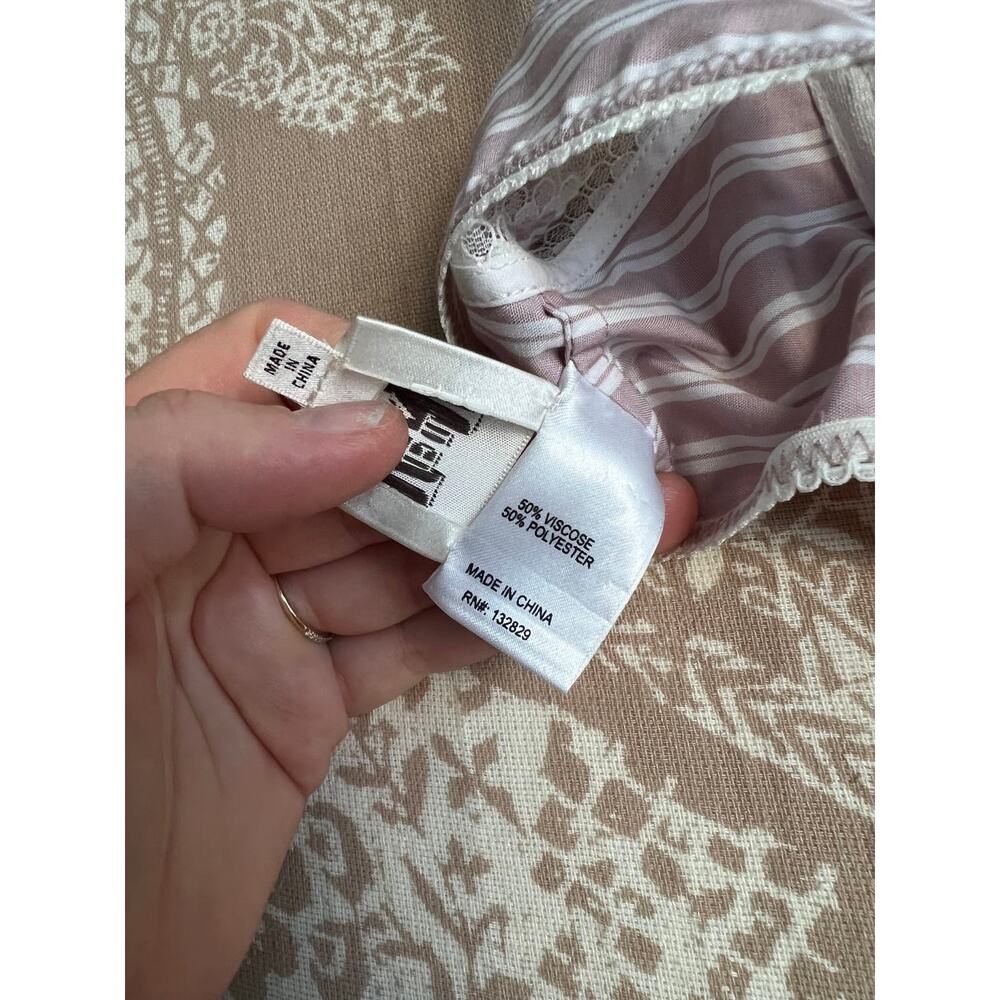 Helsa Wide Stripe Poplin Bra Mauve Stripe Underwire Bralette Size S - Picture 7 of 7